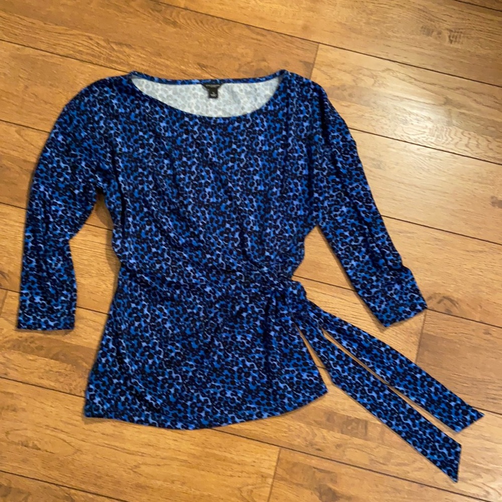 Blue Wrap Around Top